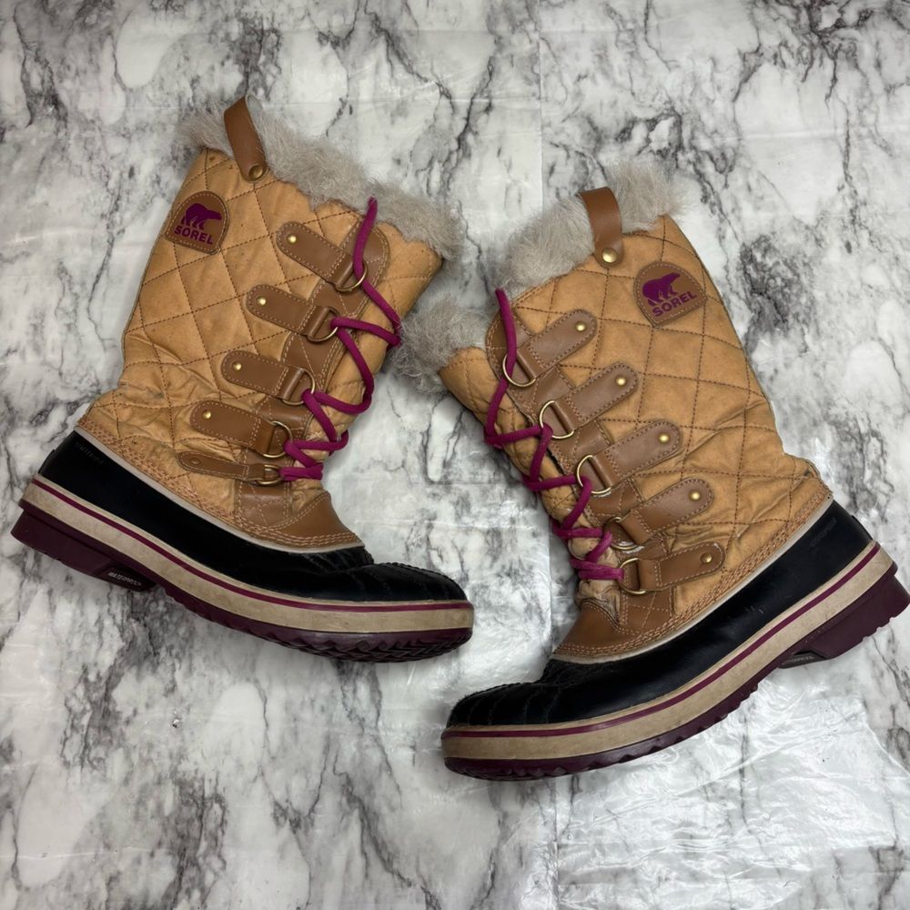 Sorel Women's Joan of Arctic Snow Boots Tan brown Size 9.5 tall